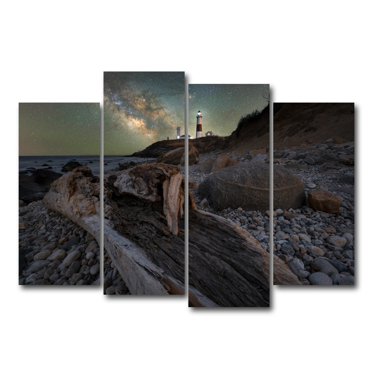 AUTO-MOCKUP WHITE | Montauk NY Driftwood Beach | 4 Piece | Gallery Wrap Canvas | group=4_normal