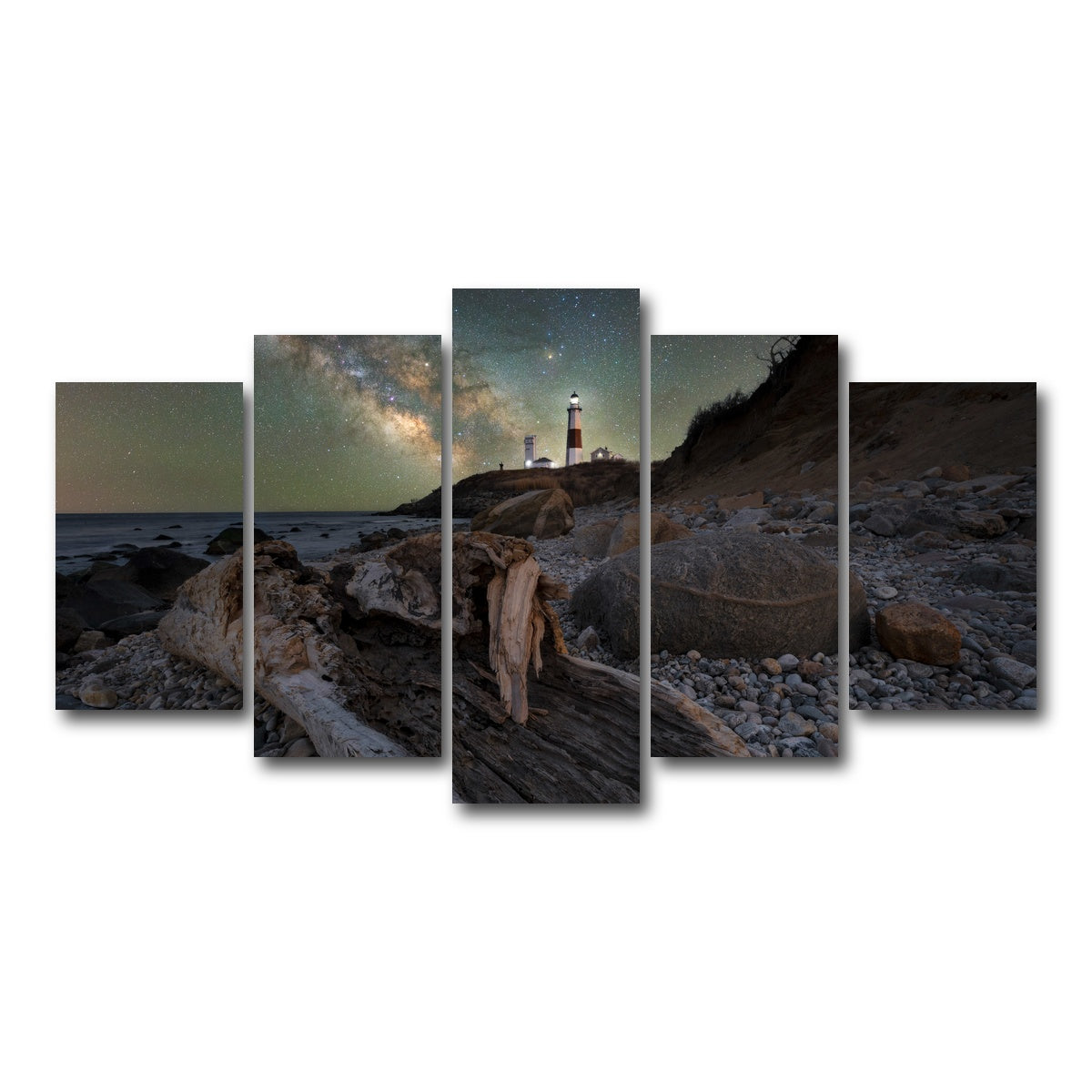 AUTO-MOCKUP WHITE | Montauk NY Driftwood Beach | 5 Piece | Gallery Wrap Canvas | group=5_normal