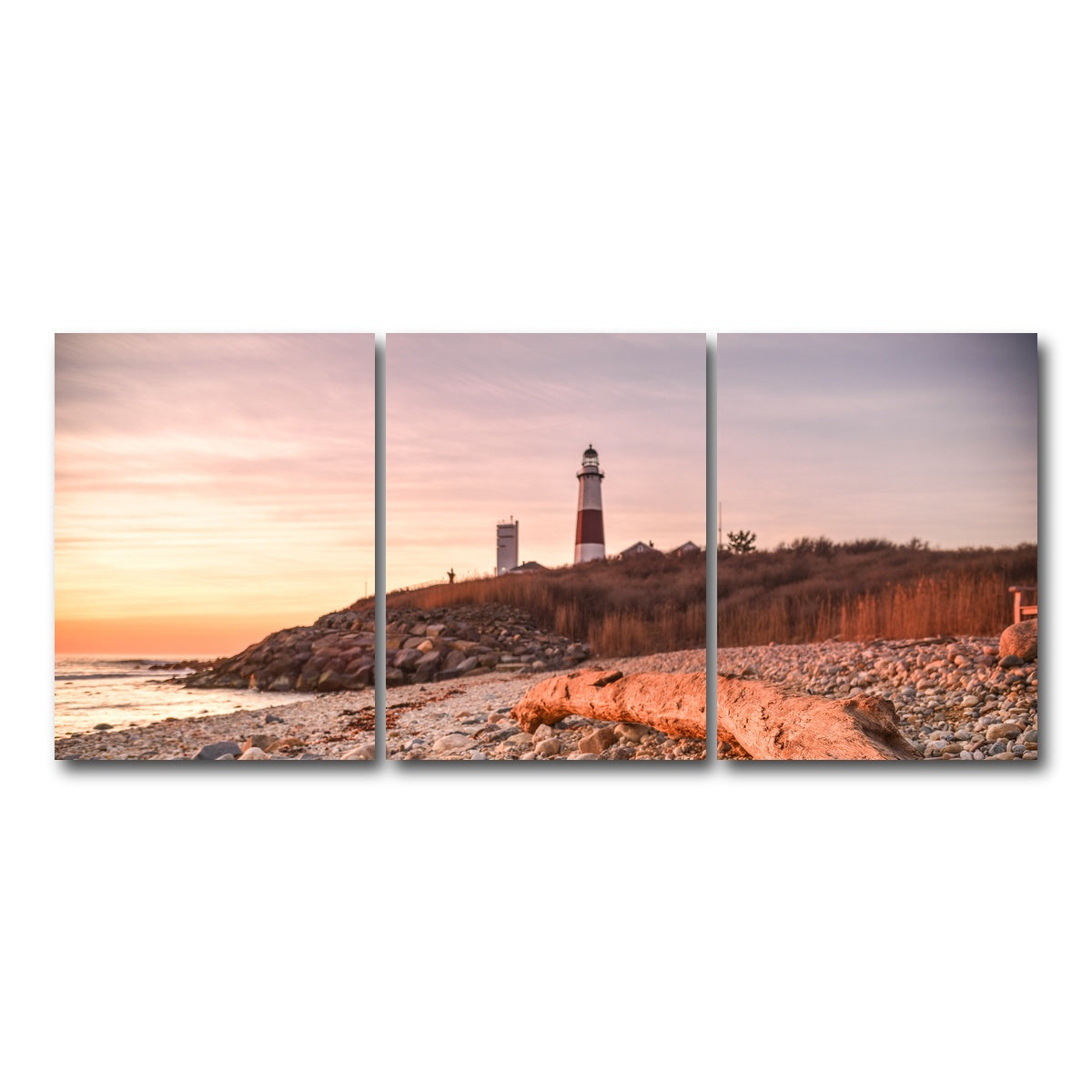 AUTO-MOCKUP WHITE | Montauk Point Lighthouse | 3 Piece | Gallery Wrap Canvas | group=18x24