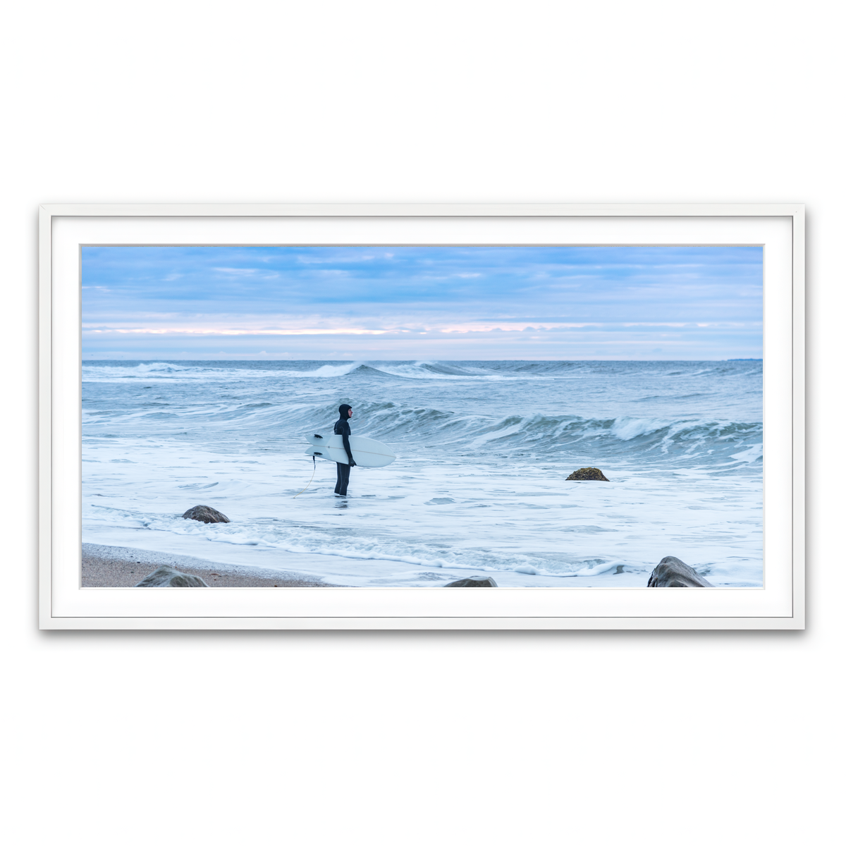 Framed Print 2x1 White