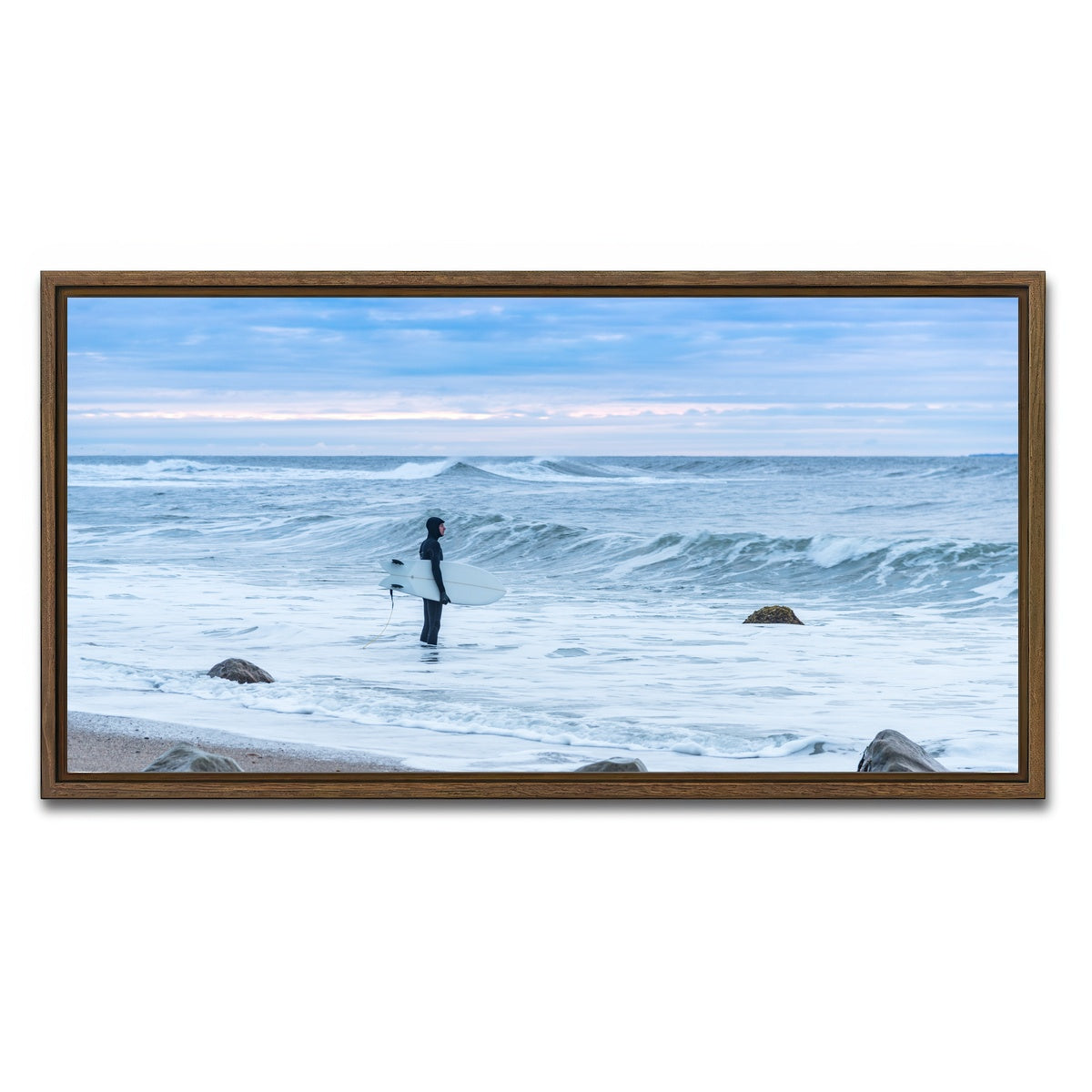 AUTO-MOCKUP WHITE | Montauk Surfer | 1 Piece | Walnut Framed Canvas | group=2x1