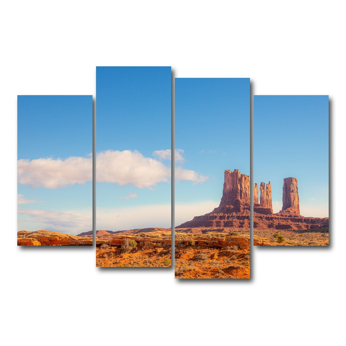 AUTO-MOCKUP WHITE | Monument-Valley | 4 Piece | Gallery Wrap Canvas | group=4_short
