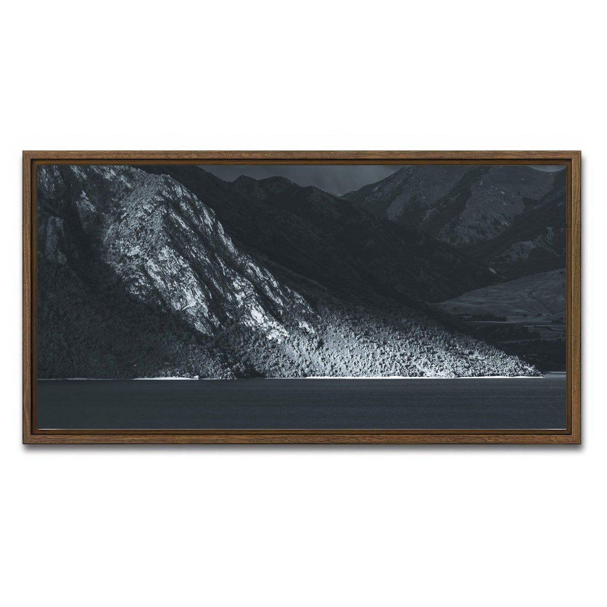 AUTO-MOCKUP WHITE | Moody Lake | 1 Piece | Walnut Framed Canvas | group=2x1