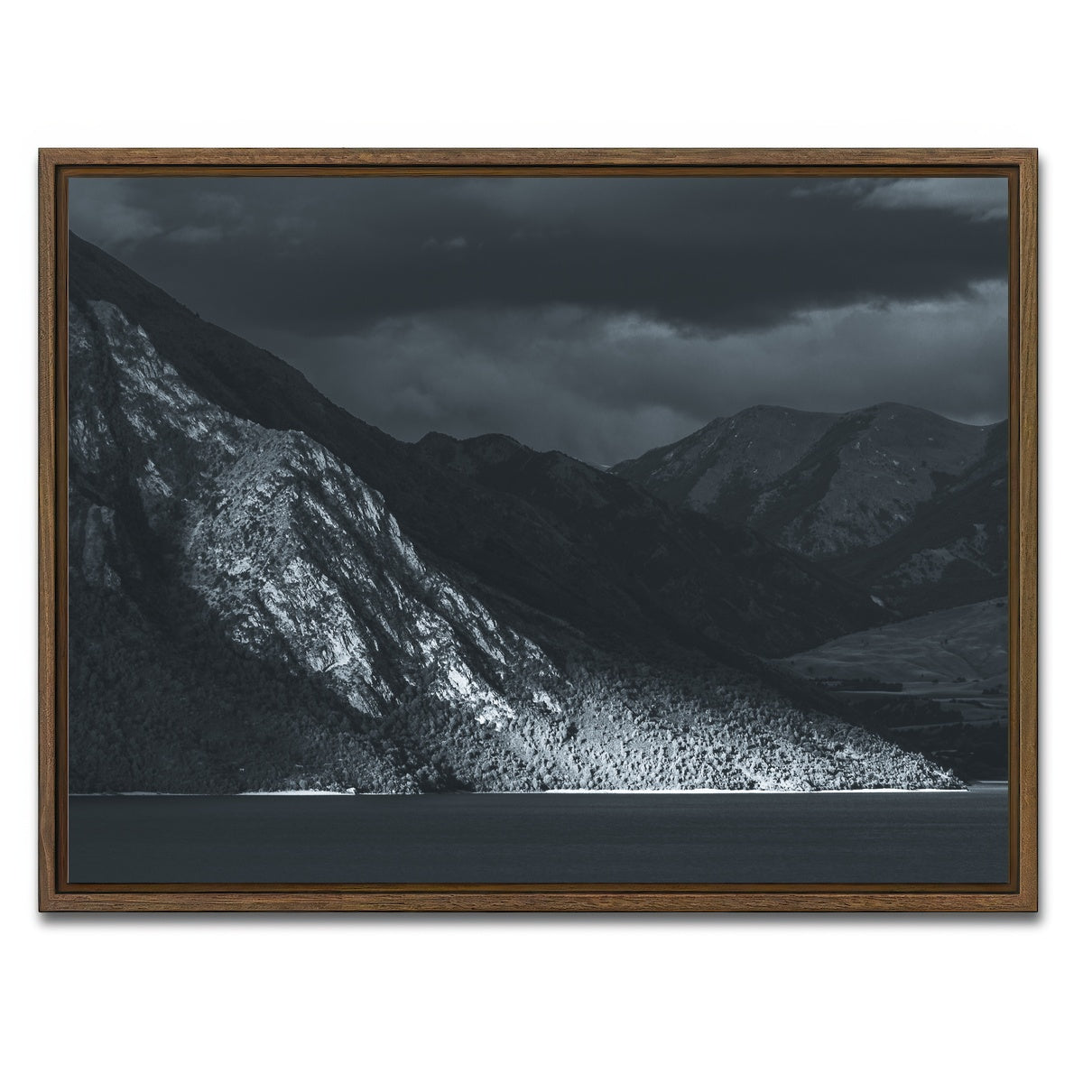 AUTO-MOCKUP WHITE | Moody Lake | 1 Piece | Walnut Framed Canvas | group=4x3