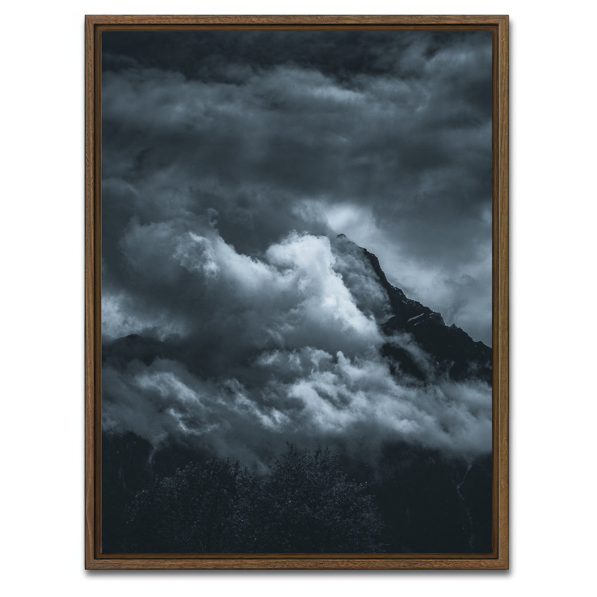 AUTO-MOCKUP WHITE | Moody Mountains | 1 Piece | Walnut Framed Canvas | group=3x4