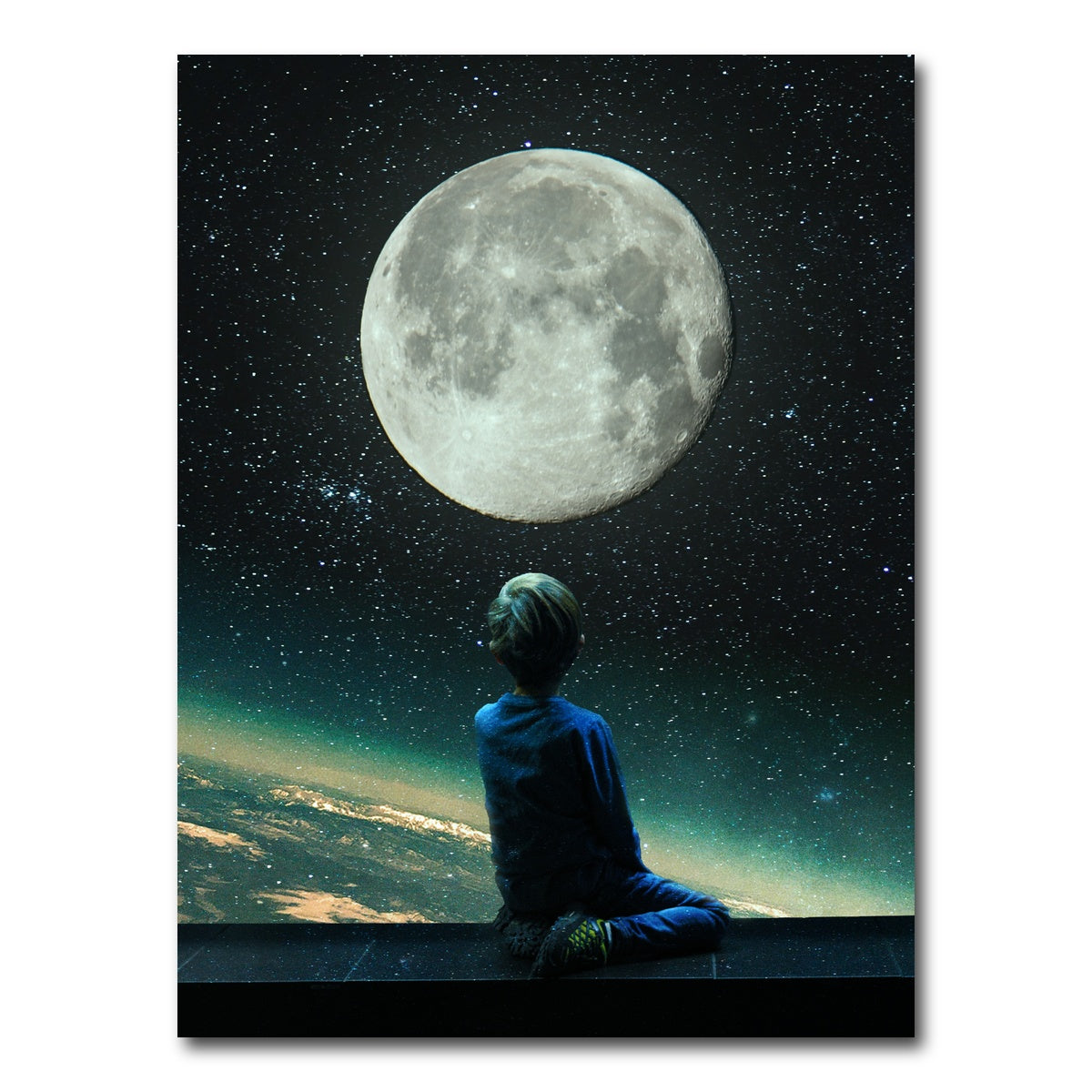 AUTO-MOCKUP WHITE | Moon Boy Bocah | 1 Piece | Gallery Wrap Canvas | group=3x4