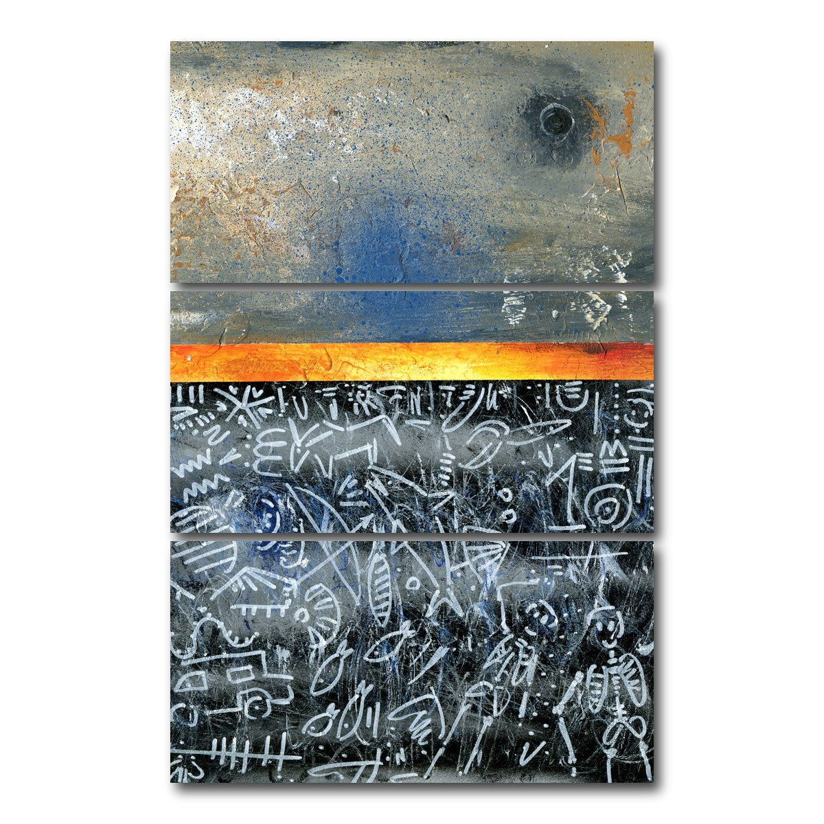 AUTO-MOCKUP WHITE | Moon Chalk Orange | 3 Piece | Gallery Wrap Canvas | group=12x24_stacked