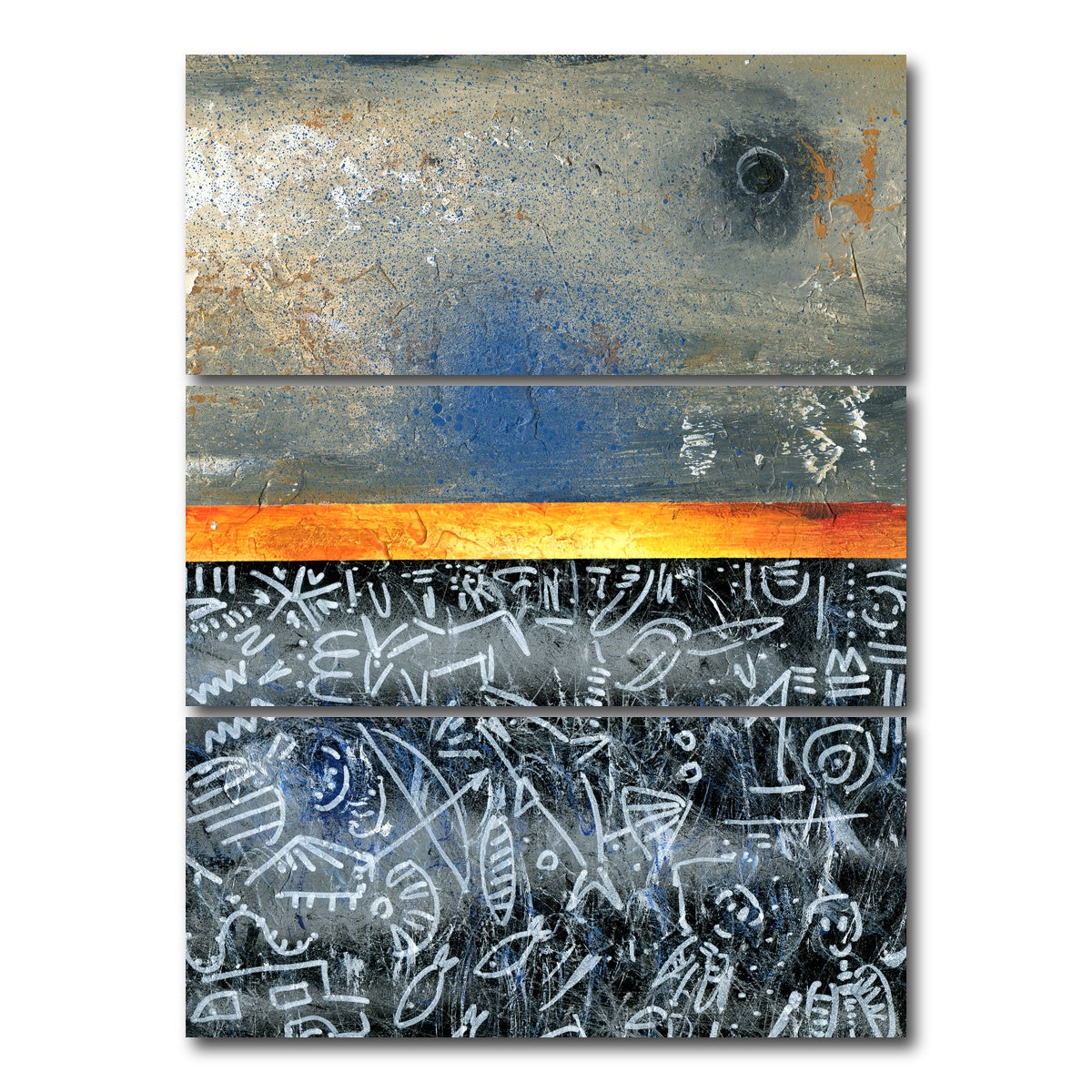 AUTO-MOCKUP WHITE | Moon Chalk Orange | 3 Piece | Gallery Wrap Canvas | group=8x18_stacked