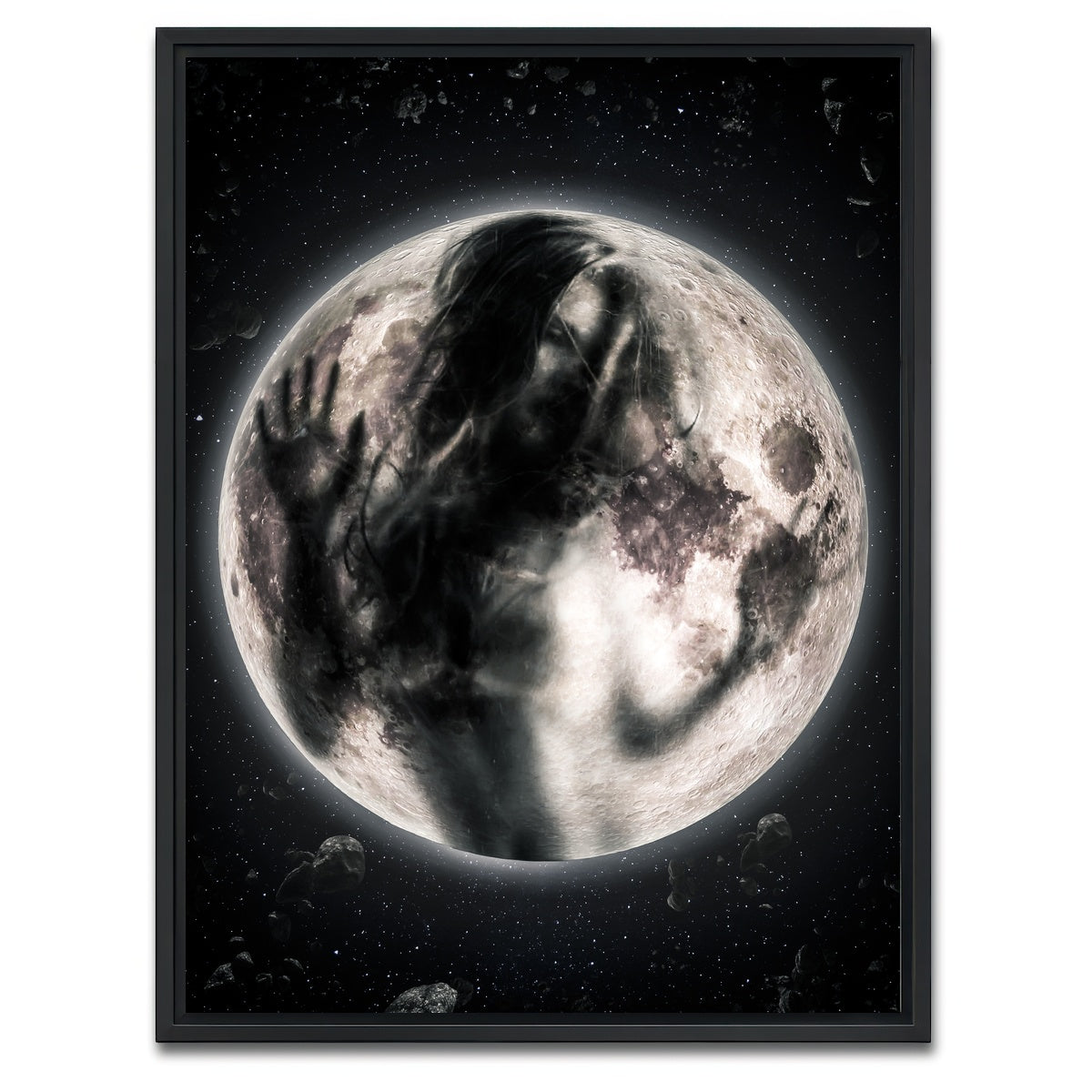 AUTO-MOCKUP WHITE | Moon Girl | 1 Piece | Black Framed Canvas | group=3x4