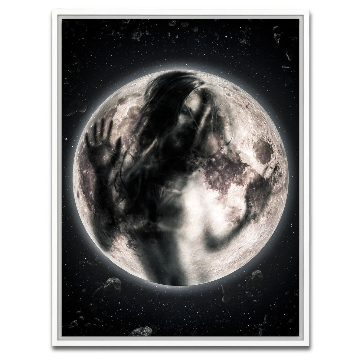 AUTO-MOCKUP WHITE | Moon Girl | 1 Piece | White Framed Canvas | group=3x4