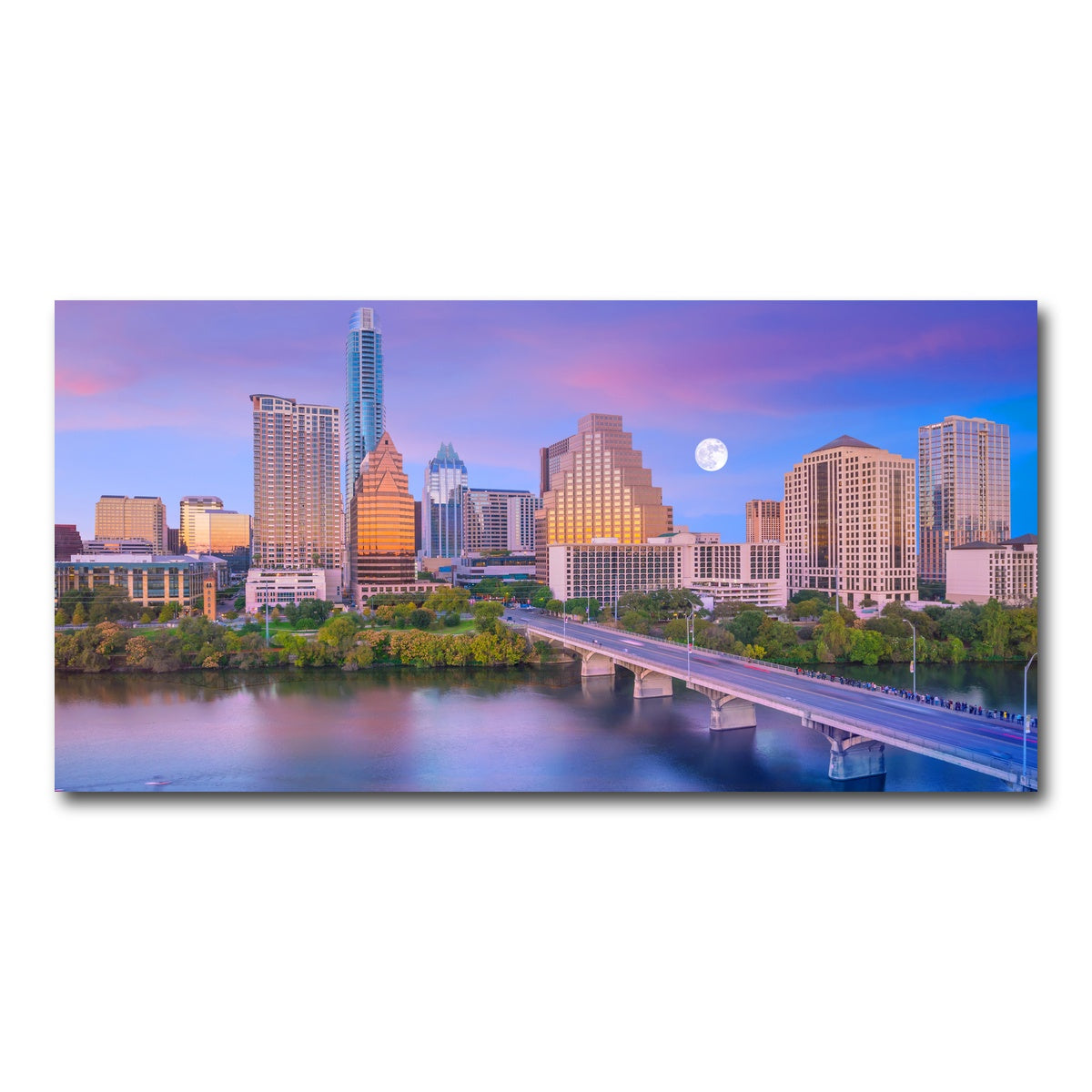 AUTO-MOCKUP WHITE | Moon Over Austin | 1 Piece | Gallery Wrap Canvas | group=2x1