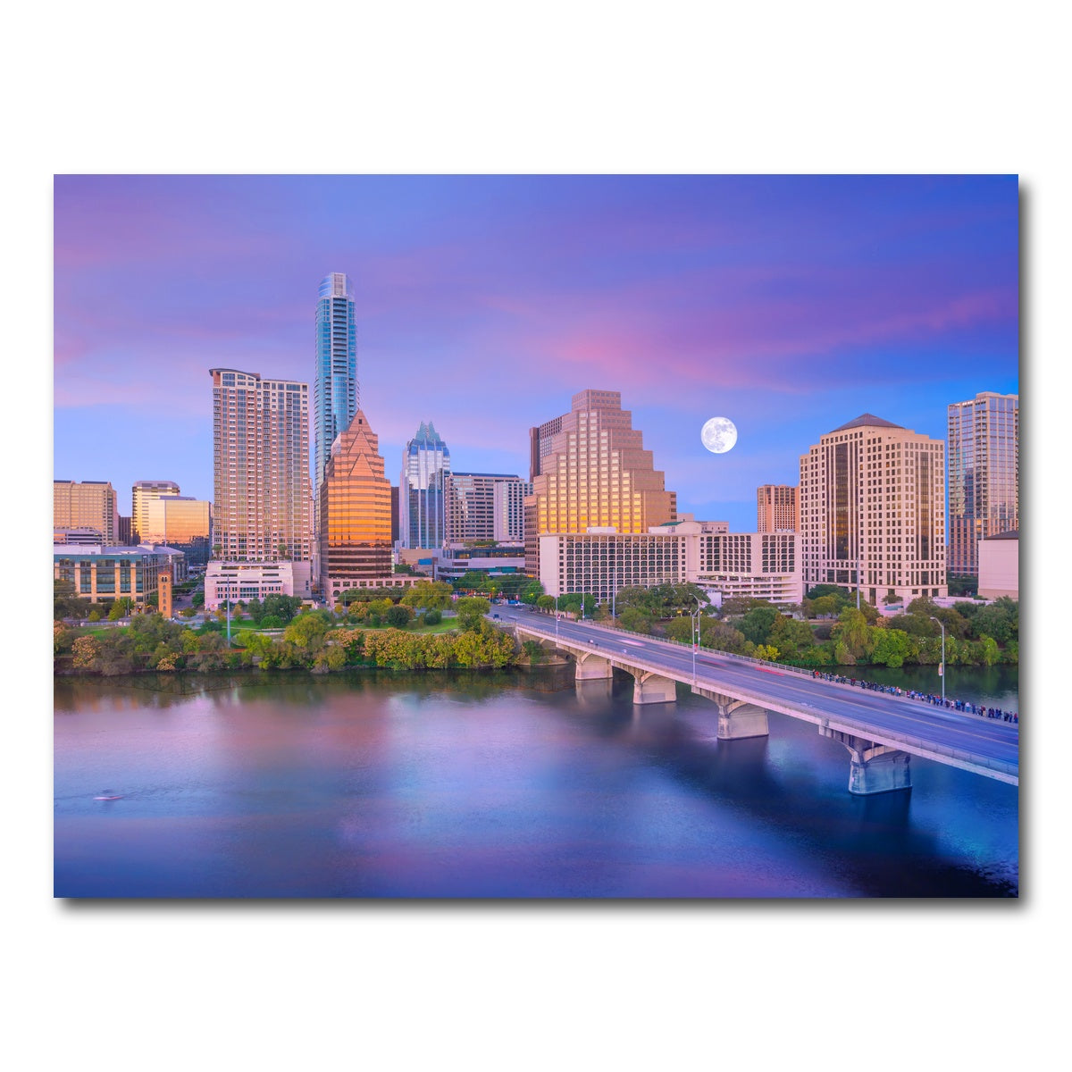 AUTO-MOCKUP WHITE | Moon Over Austin | 1 Piece | Gallery Wrap Canvas | group=4x3