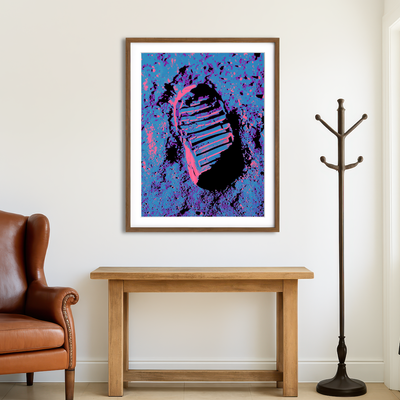 AUTO-MOCKUP ROOM | Moon Print Blue Wall Art