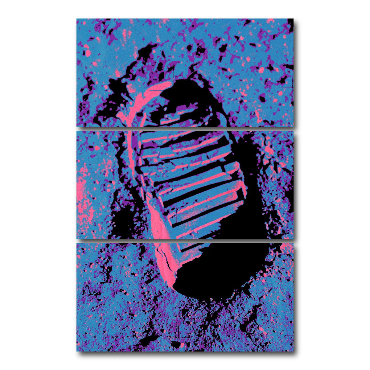 AUTO-MOCKUP WHITE | Moon Print Blue | 3 Piece | Gallery Wrap Canvas | group=12x24_stacked