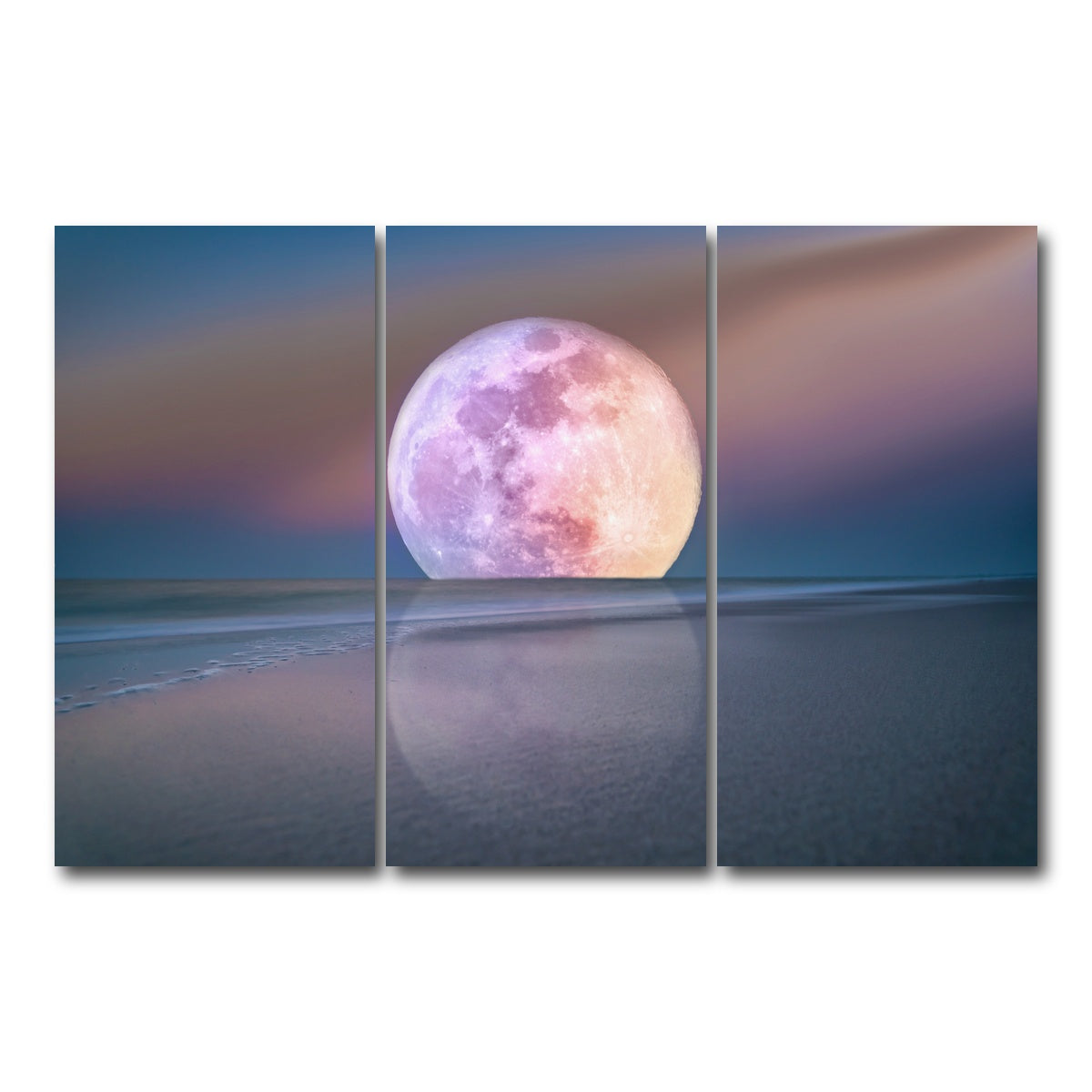 AUTO-MOCKUP WHITE | Moon Rise | 3 Piece | Gallery Wrap Canvas | group=12x24