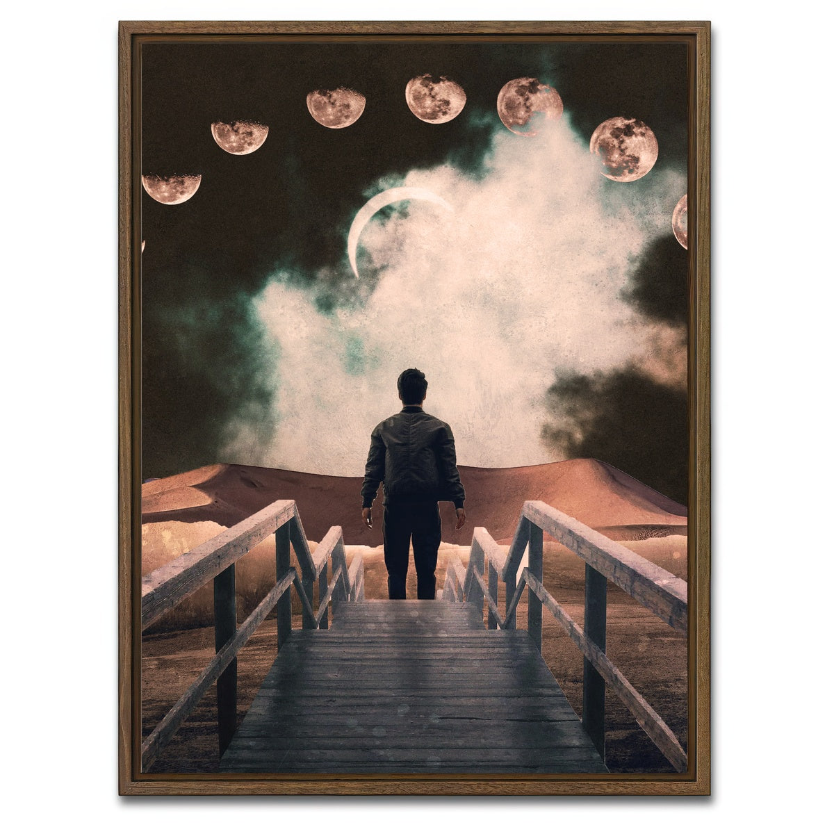 AUTO-MOCKUP WHITE | Moon Way Bridge | 1 Piece | Walnut Framed Canvas | group=3x4