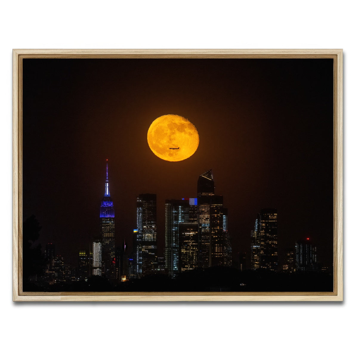 AUTO-MOCKUP WHITE | Moon and NYC | 1 Piece | Natural Framed Canvas | group=4x3