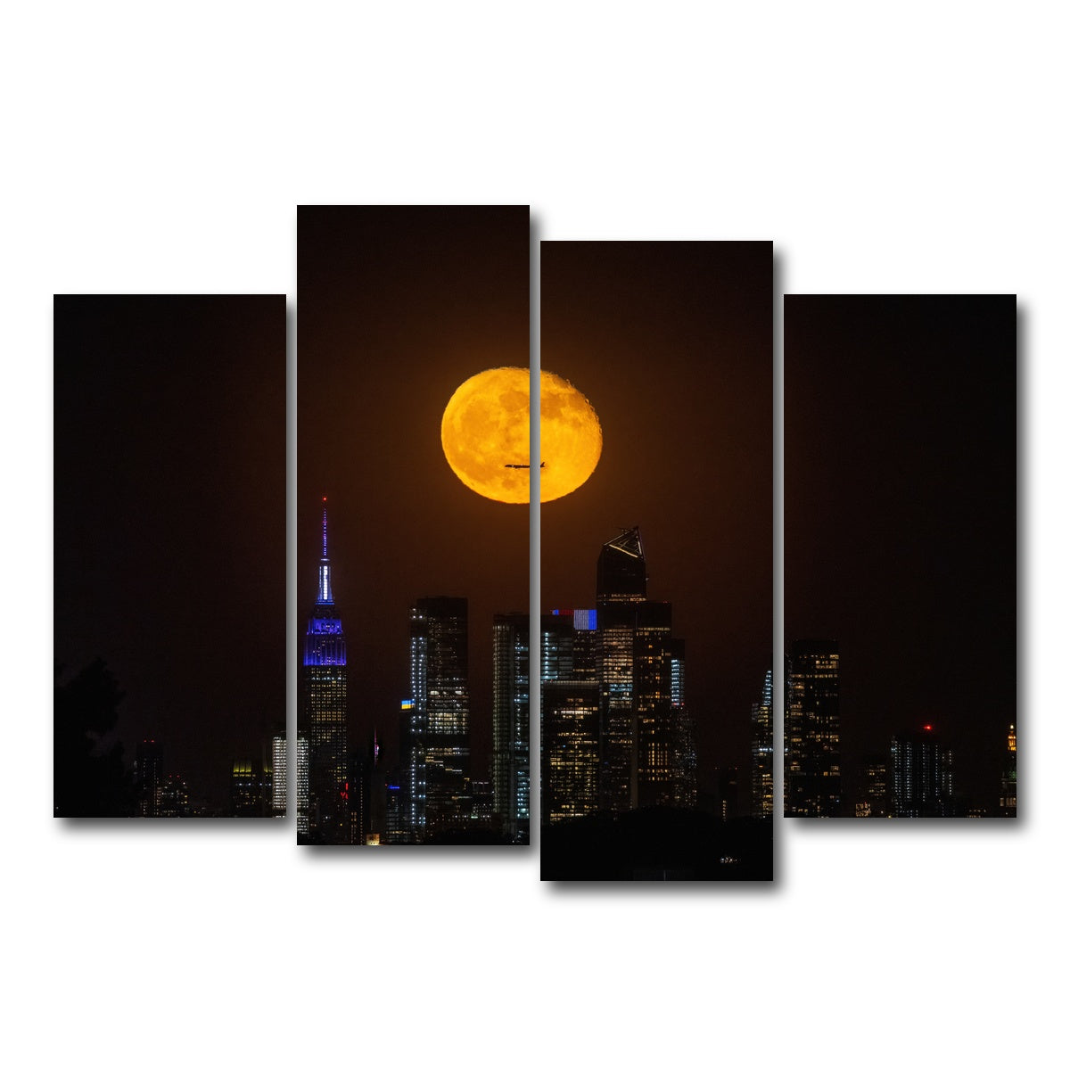 AUTO-MOCKUP WHITE | Moon and NYC | 4 Piece | Gallery Wrap Canvas | group=4_normal