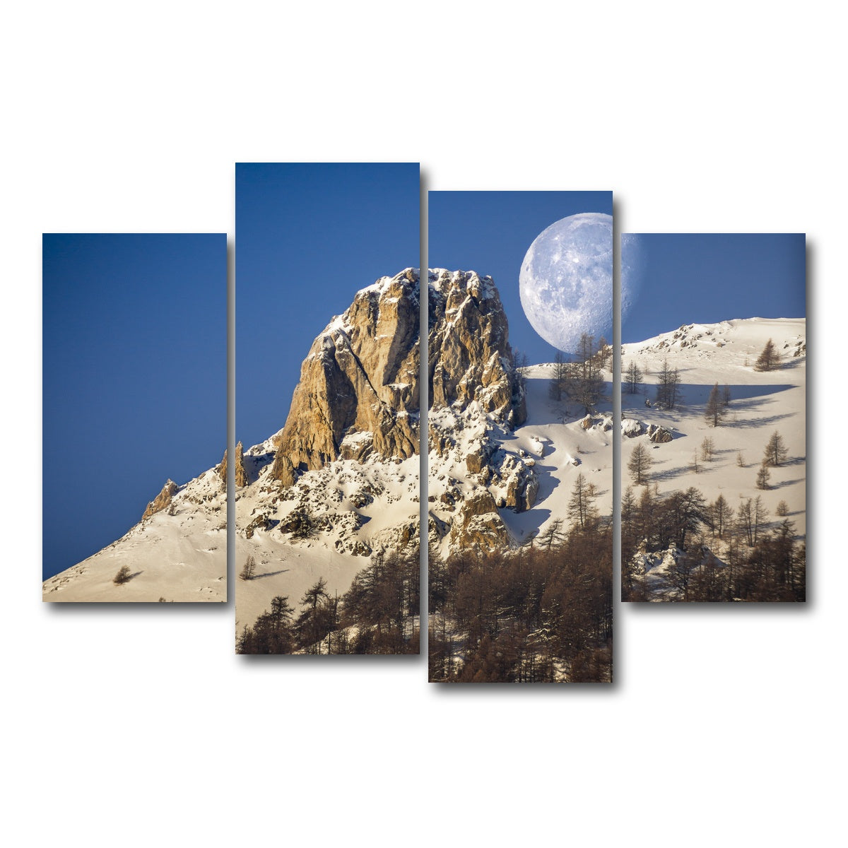 AUTO-MOCKUP WHITE | Moon and mountain | 4 Piece | Gallery Wrap Canvas | group=4_short
