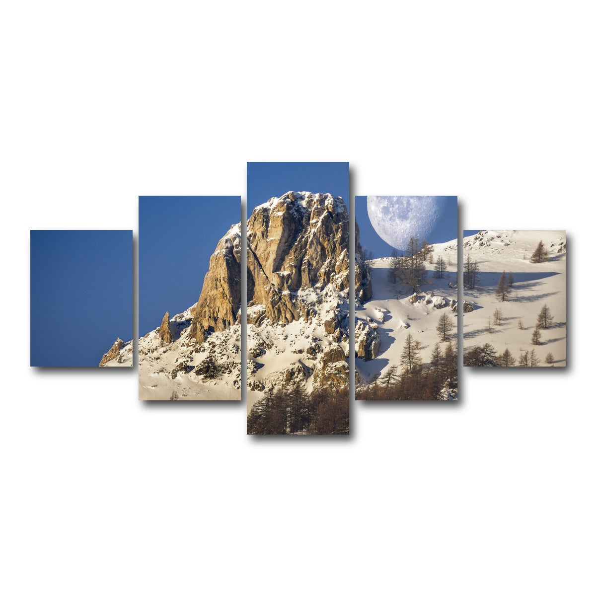 AUTO-MOCKUP WHITE | Moon and mountain | 5 Piece | Gallery Wrap Canvas | group=5_short