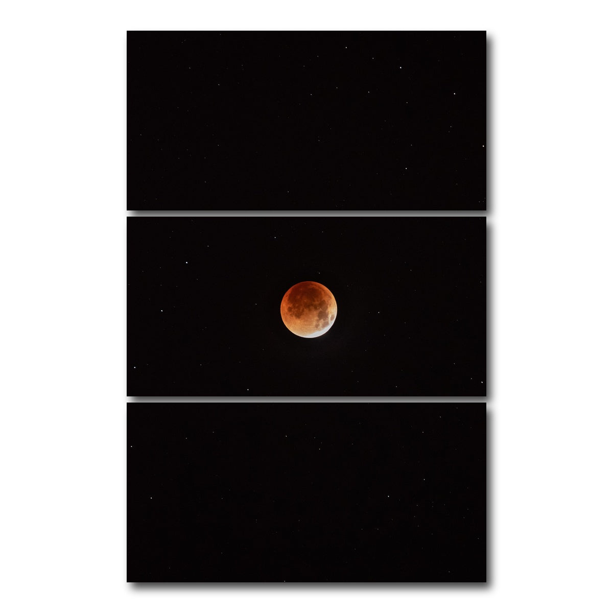 AUTO-MOCKUP WHITE | Moon in the shadow | 3 Piece | Gallery Wrap Canvas | group=12x24_stacked