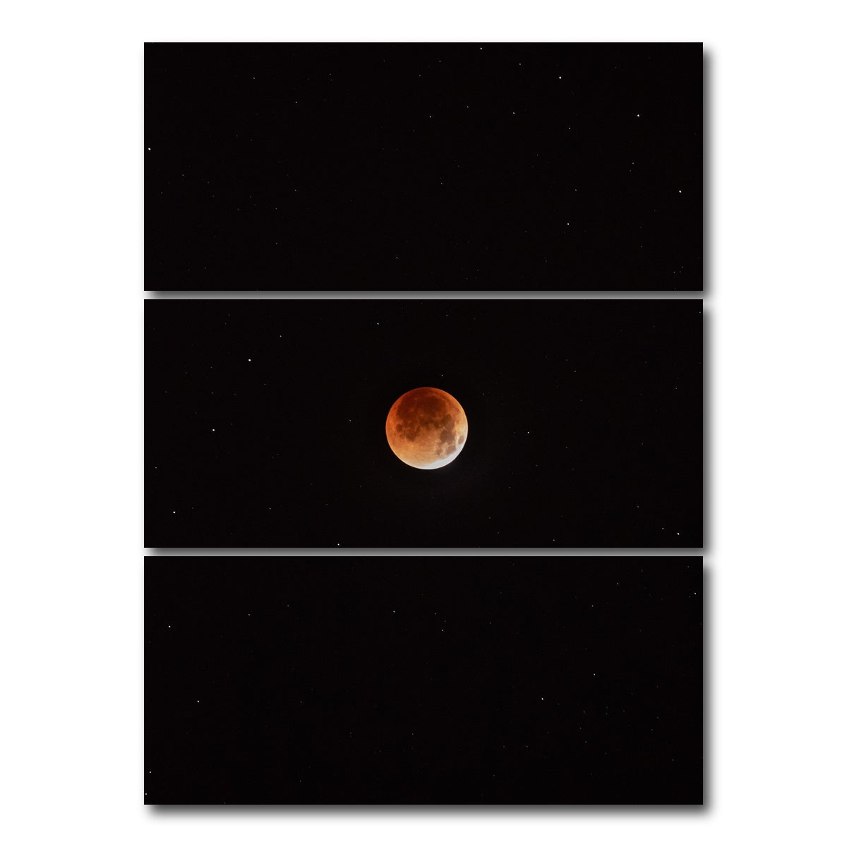 AUTO-MOCKUP WHITE | Moon in the shadow | 3 Piece | Gallery Wrap Canvas | group=8x18_stacked