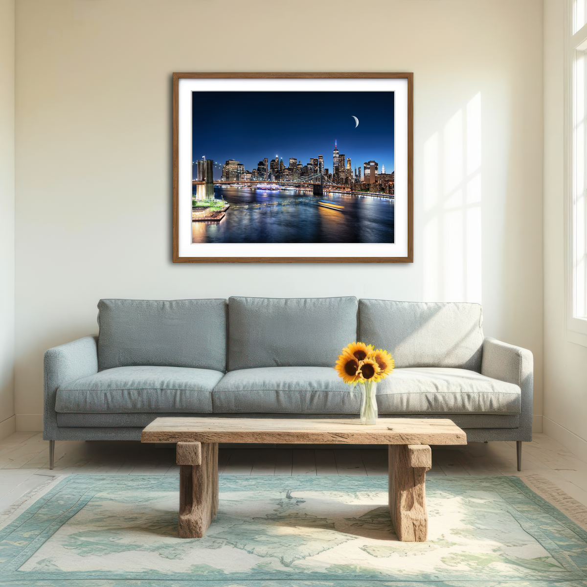 AUTO-MOCKUP ROOM | Moonrise In New York Wall Art