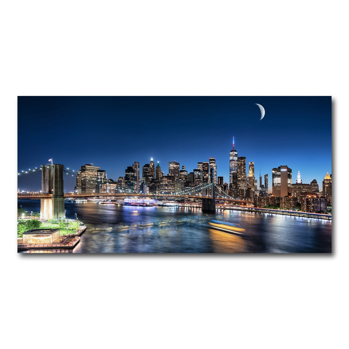 AUTO-MOCKUP WHITE | Moonrise In New York | 1 Piece | Gallery Wrap Canvas | group=2x1