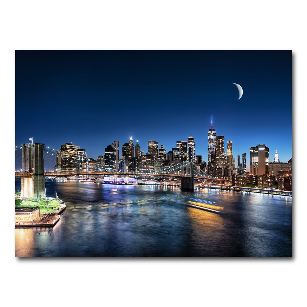 AUTO-MOCKUP WHITE | Moonrise In New York | 1 Piece | Gallery Wrap Canvas | group=4x3