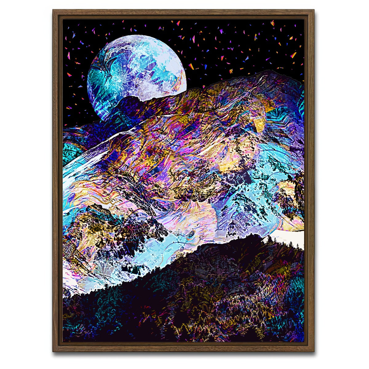 AUTO-MOCKUP WHITE | Moonscape 12 | 1 Piece | Walnut Framed Canvas | group=3x4
