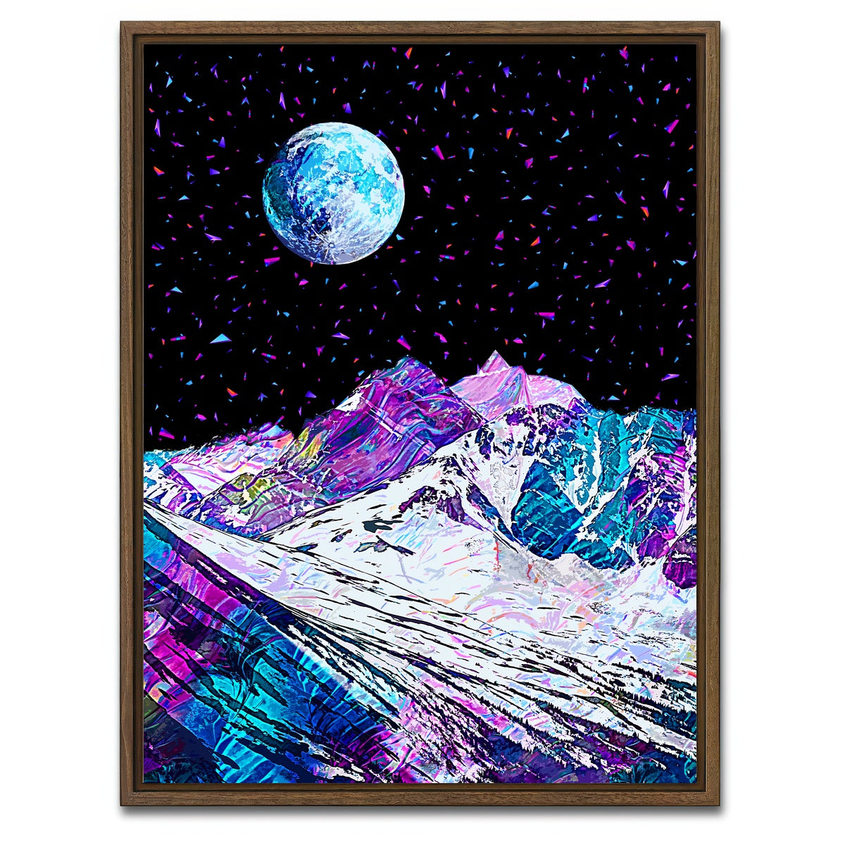 AUTO-MOCKUP WHITE | Moonscape 13 | 1 Piece | Walnut Framed Canvas | group=3x4