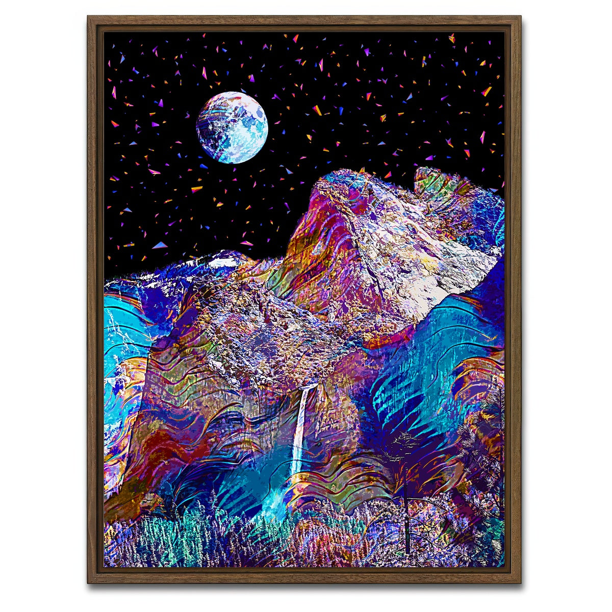 AUTO-MOCKUP WHITE | Moonscape 19 | 1 Piece | Walnut Framed Canvas | group=3x4