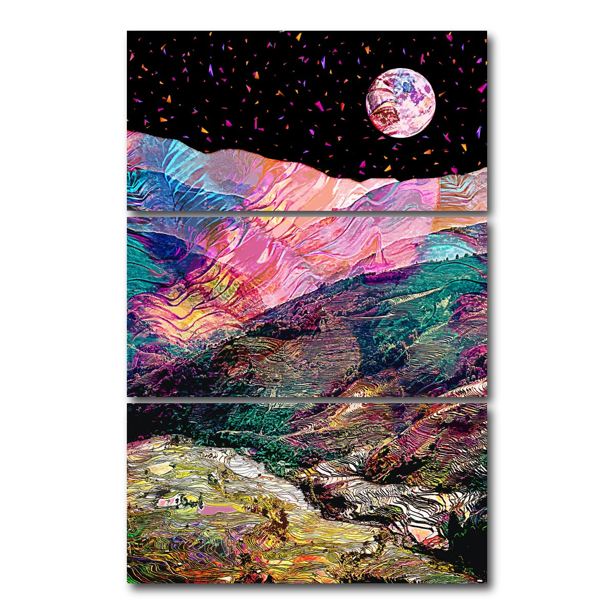 AUTO-MOCKUP WHITE | Moonscape 3 | 3 Piece | Gallery Wrap Canvas | group=12x24_stacked