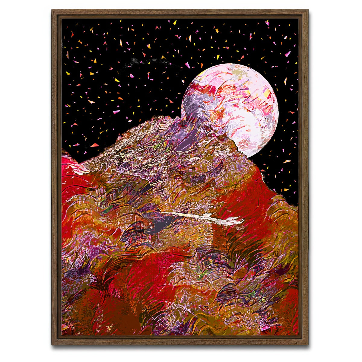 AUTO-MOCKUP WHITE | Moonscape 4 | 1 Piece | Walnut Framed Canvas | group=3x4