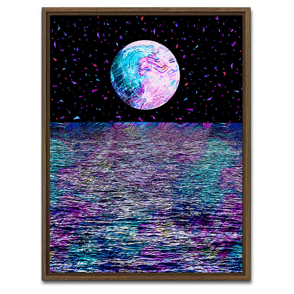 AUTO-MOCKUP WHITE | Moonscape 9 | 1 Piece | Walnut Framed Canvas | group=3x4