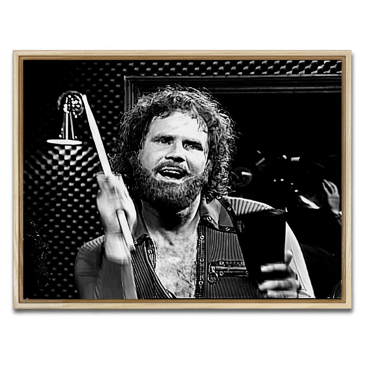 AUTO-MOCKUP WHITE | More Cowbell Grayscale | 1 Piece | Natural Framed Canvas | group=4x3