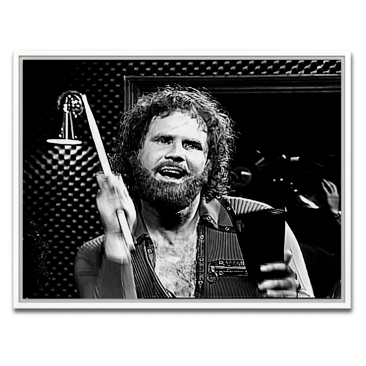 AUTO-MOCKUP WHITE | More Cowbell Grayscale | 1 Piece | White Framed Canvas | group=4x3