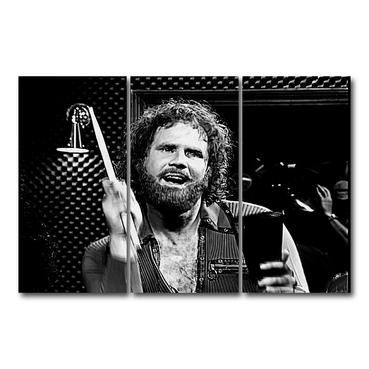 AUTO-MOCKUP WHITE | More Cowbell Grayscale | 3 Piece | Gallery Wrap Canvas | group=12x24