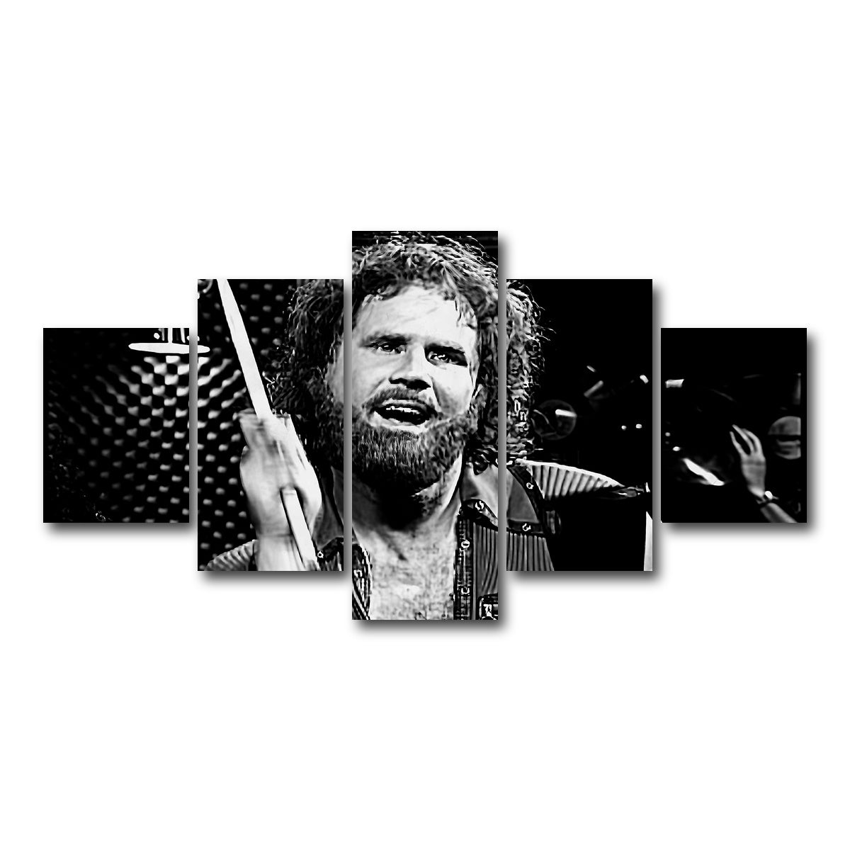 AUTO-MOCKUP WHITE | More Cowbell Grayscale | 5 Piece | Gallery Wrap Canvas | group=5_short