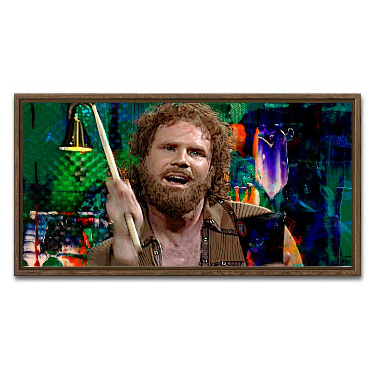 AUTO-MOCKUP WHITE | More Cowbell | 1 Piece | Walnut Framed Canvas | group=2x1