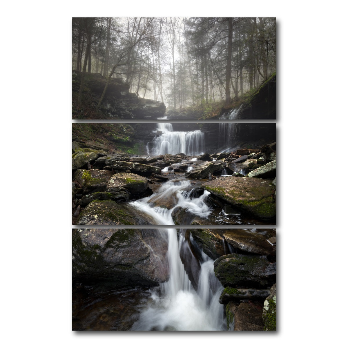 AUTO-MOCKUP WHITE | Morning Glow | 3 Piece | Gallery Wrap Canvas | group=12x24_stacked