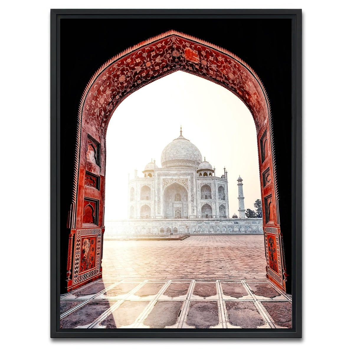 AUTO-MOCKUP WHITE | Morning Light Taj Mahal | 1 Piece | Black Framed Canvas | group=3x4