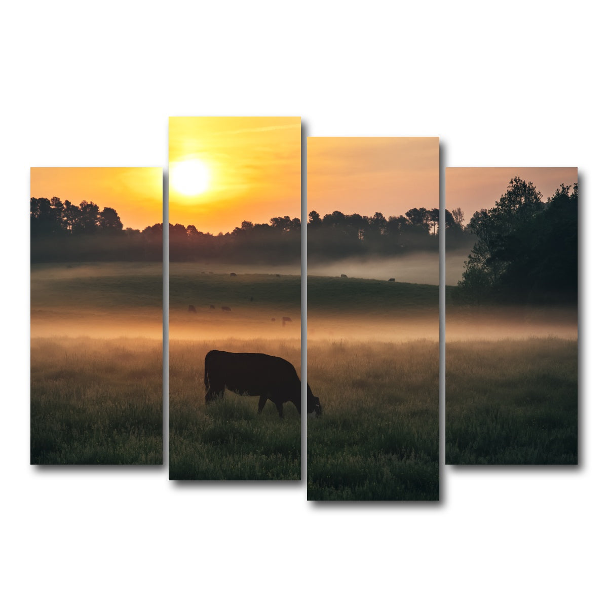 AUTO-MOCKUP WHITE | Morning Walks | 4 Piece | Gallery Wrap Canvas | group=4_normal