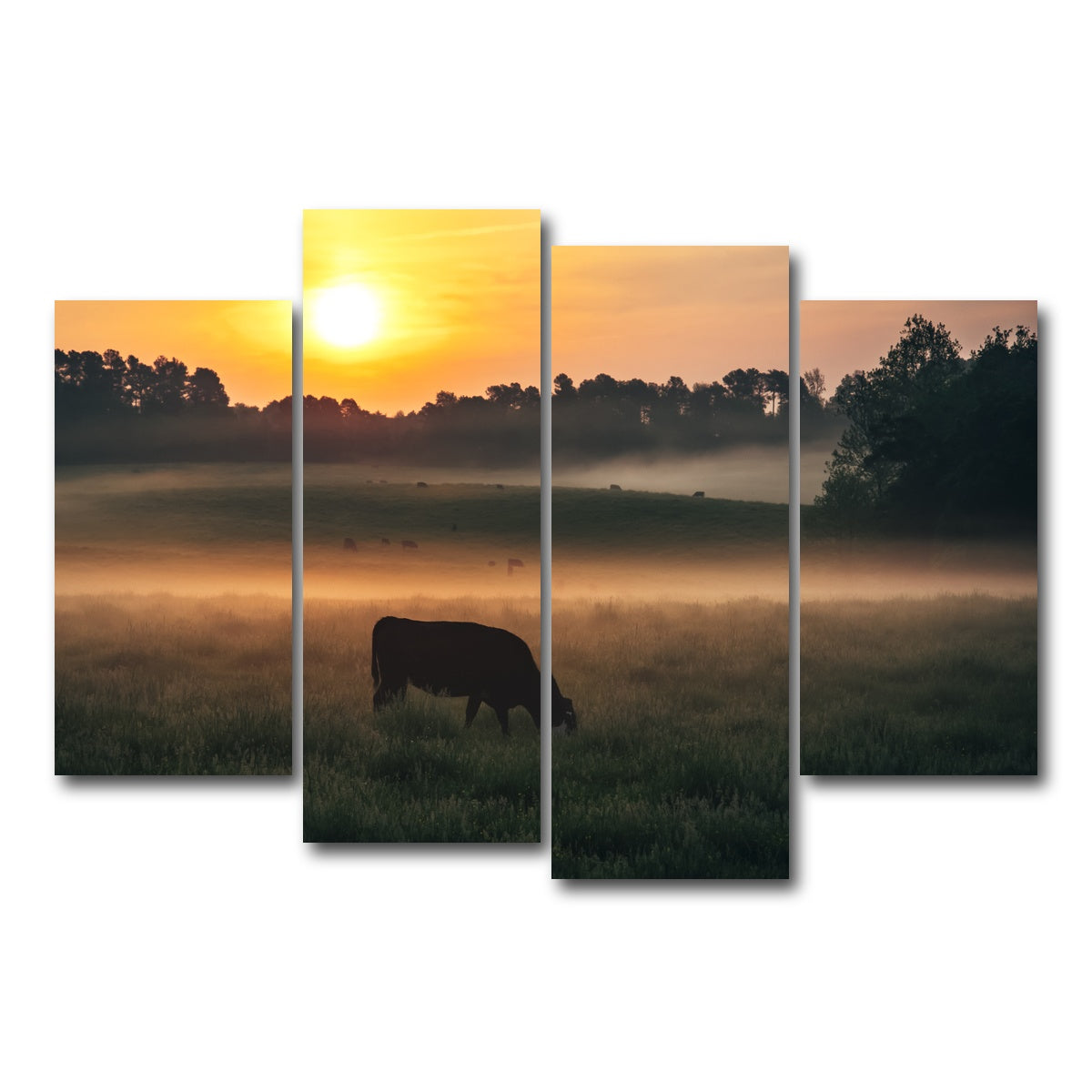 AUTO-MOCKUP WHITE | Morning Walks | 4 Piece | Gallery Wrap Canvas | group=4_short