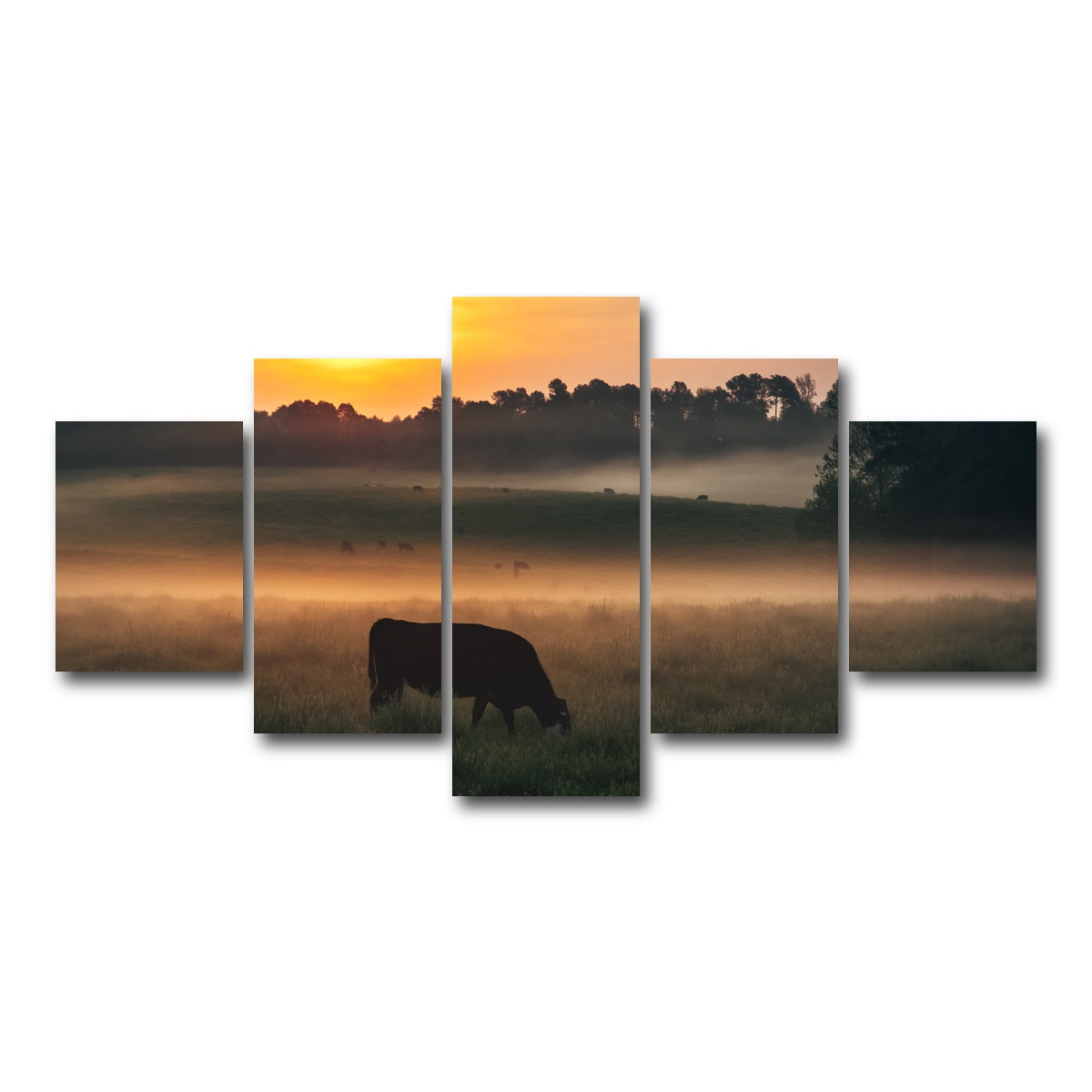 AUTO-MOCKUP WHITE | Morning Walks | 5 Piece | Gallery Wrap Canvas | group=5_short