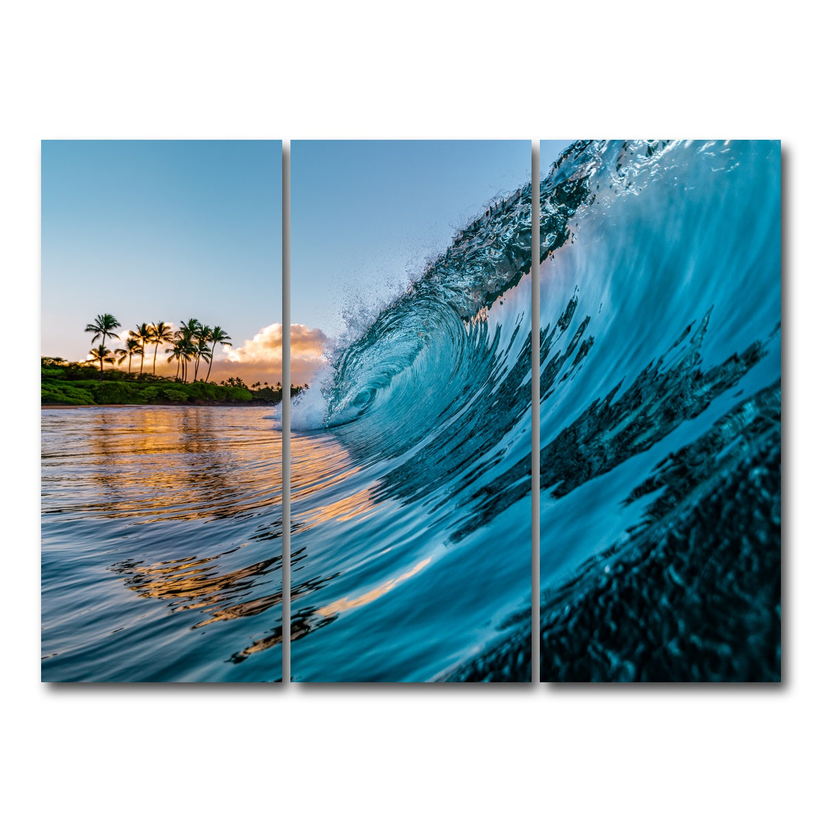 AUTO-MOCKUP WHITE | Morning Wave | 3 Piece | Gallery Wrap Canvas | group=8x18