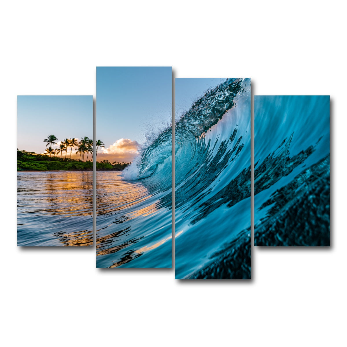 AUTO-MOCKUP WHITE | Morning Wave | 4 Piece | Gallery Wrap Canvas | group=4_short