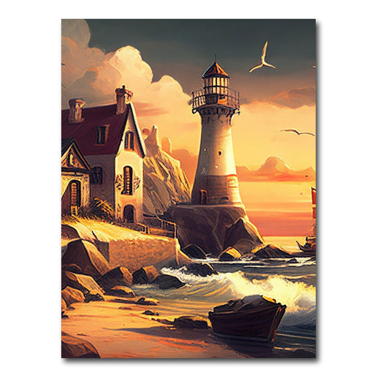 AUTO-MOCKUP WHITE | Morning by the Lighthouse | 1 Piece | Gallery Wrap Canvas | group=3x4