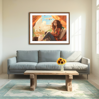 AUTO-MOCKUP ROOM | Morning Hippie Style Routine Wall Art