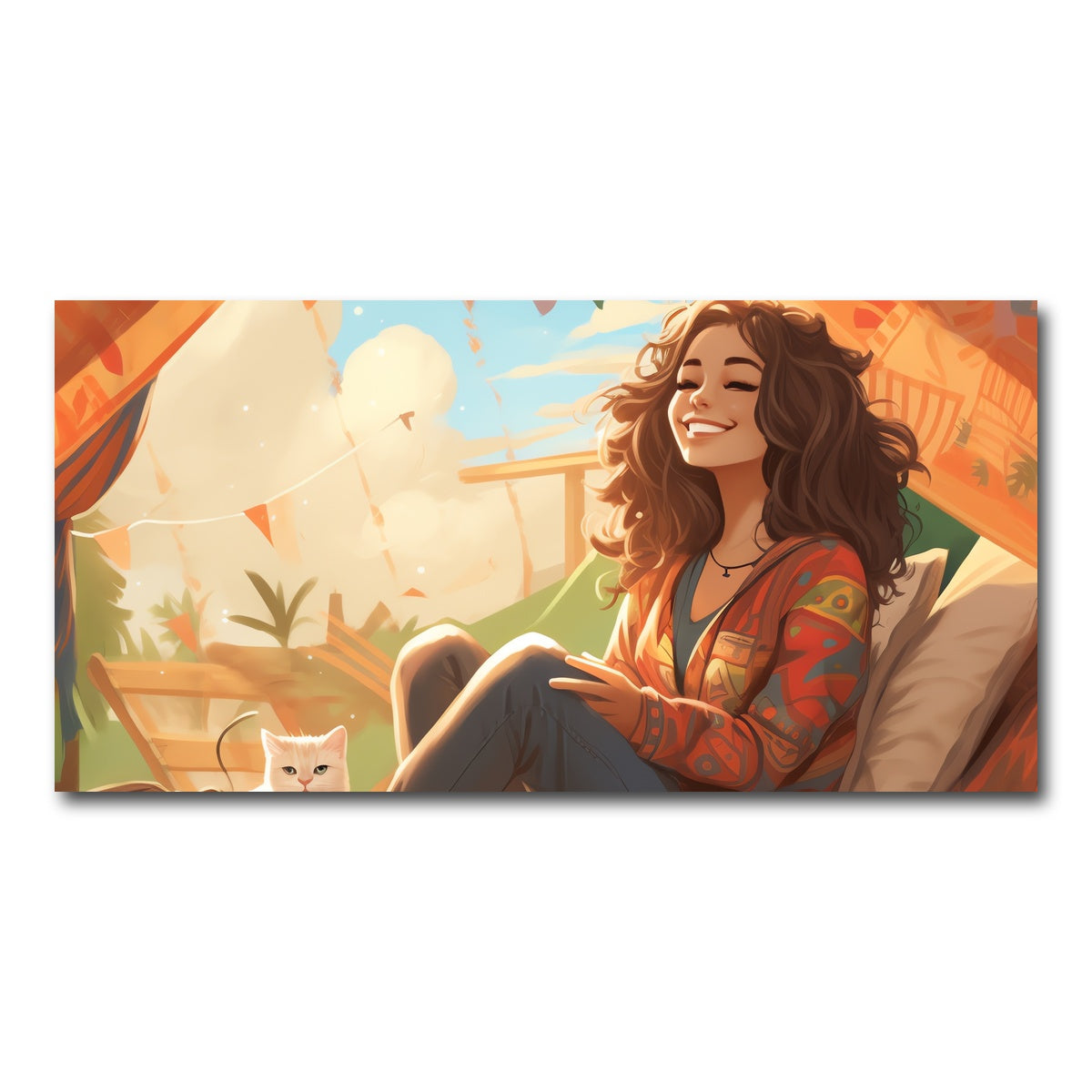 AUTO-MOCKUP WHITE | Morning hippie style routine | 1 Piece | Gallery Wrap Canvas | group=2x1